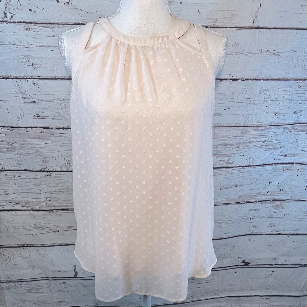 CANDIE'S Tank Top Chiffon with Tiny Hearts Blush-Medium